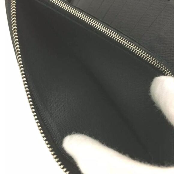 Authentic Louis Vuitton LV Taiga Leather Black Zippy Around Long Wallet Ardoise - Picture 7 of 11